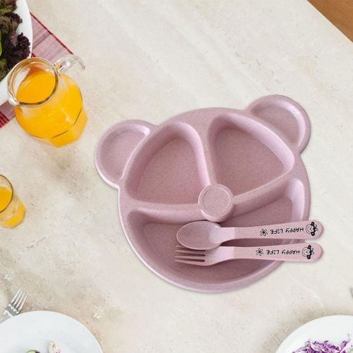 Divided Plates Set 3-Compartment Baby Dishes Tableware For