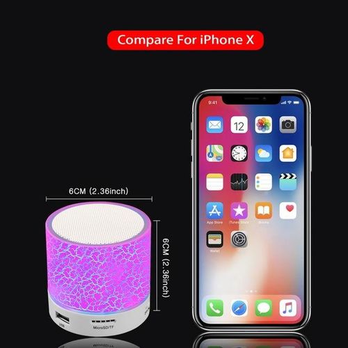 Led Mini Wireless Bluetooth Speaker Support Tf / Usb / Aux /fm Music Player Portable Subwoofer For Pc Speakers With Microphone