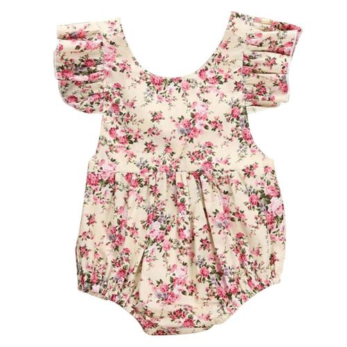 Baby Girl Floral Summer Jumpsuit Playsuit Loose Clothes Newborn Infant Kids New,60 NO5112