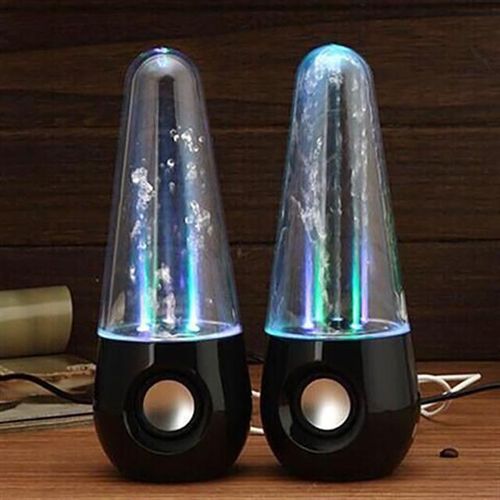 2pcs Led Lights Dancing Water Music Fountain Light Speakers For Pc Lap For Phone Portable Desk Stereo Speaker