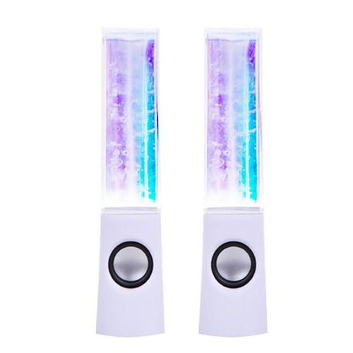 2pcs Led Lights Dancing Water Music Fountain Light Speakers For Pc Lap For Phone Portable Desk Stereo Speaker