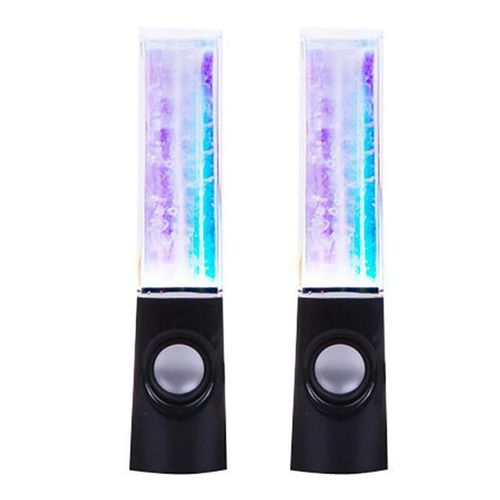 2pcs Led Lights Dancing Water Music Fountain Light Speakers For Pc Lap For Phone Portable Desk Stereo Speaker