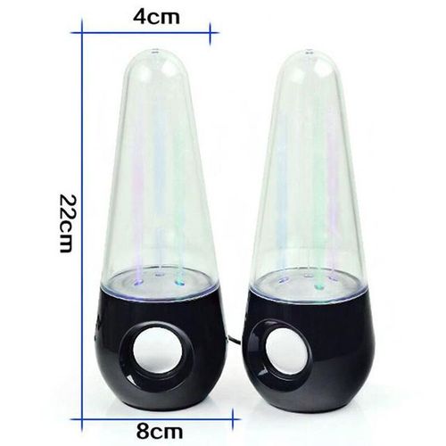 2pcs Led Lights Dancing Water Music Fountain Light Speakers For Pc Lap For Phone Portable Desk Stereo Speaker