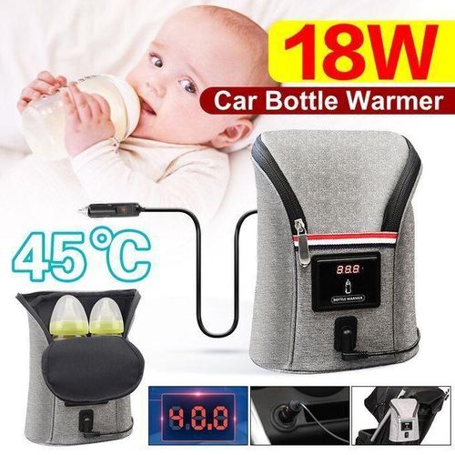 Lightweight Baby Insulate Double Milk Bottle Warmer Bag Car Portable Milk Breastmilk Storage Heater Infant Feeding Bottle Insulated Bag Travel Cover Insulation Thermostat Food Heater For Outdoor