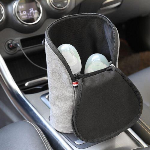 Lightweight Baby Insulate Double Milk Bottle Warmer Bag Car Portable Milk Breastmilk Storage Heater Infant Feeding Bottle Insulated Bag Travel Cover Insulation Thermostat Food Heater For Outdoor