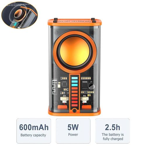K07 Mecha Music Speaker The Bass Transparent Type-C Wireless 600mah Tws Stereo Speaker Built-In Mic Sound Light Rhythm For Party