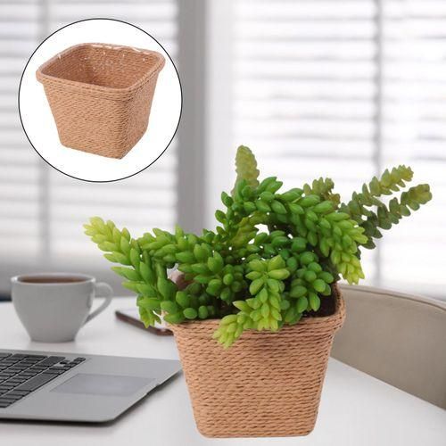 Jute Rope Hanging Planter Wicker Storage Baskets For Pantry Laundry