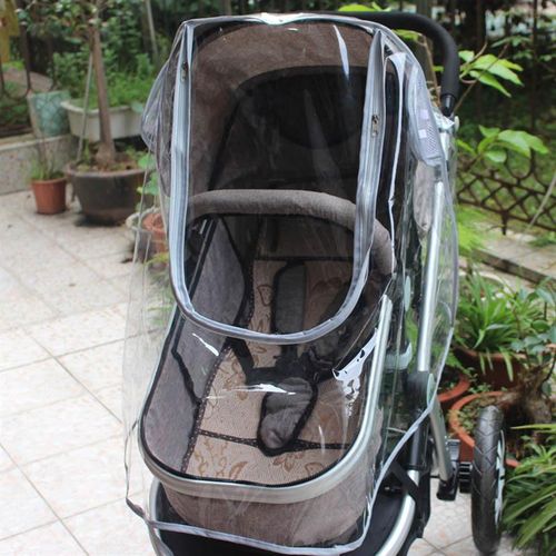 Plastic Baby Stroller Rain Cover Pushchair Raincoat Thickening Outdoor Windscreen Dust Cover for Pram NO5277
