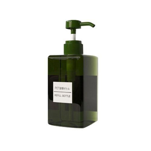 450ml Refillable Bottle Press Pump Shampoo Lotion   ContainerDark Green