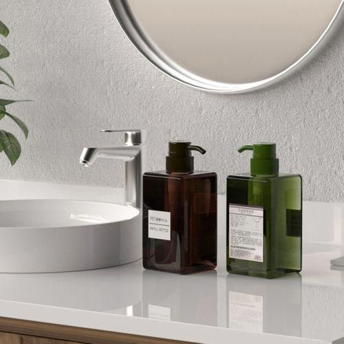 450ml Refillable Bottle Press Pump Shampoo Lotion   ContainerDark Green