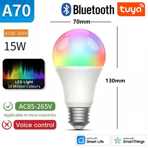 TNCE Tuya E27 Bulb WIFI Zigbee Bluetooth, Dimmable LED lamp 2700-6500k RGB,Smart Life APP, Voice with Alexa Google Home