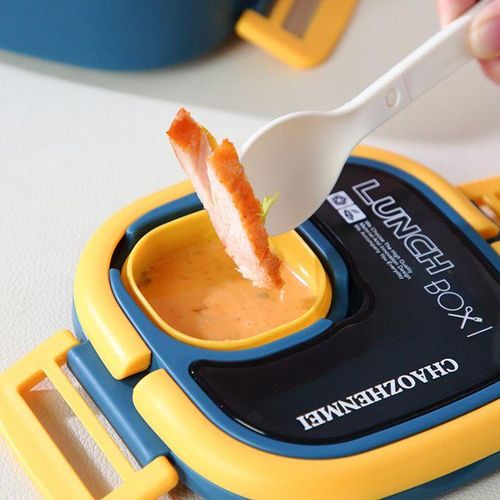 Lunchbox Hot Or Cold Food Storage Snack Box Container For Steel Blue