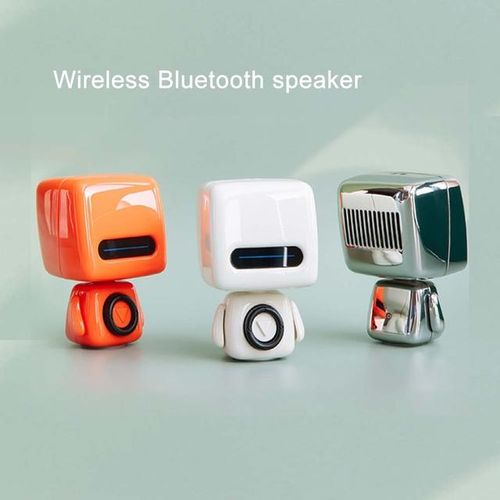 Mini Robot Wireless Bluetooth 5.0 Speaker Portable Loudspeaker Mic Support Calls Handsfree Photo Subwoofer Speaker With Lanyard