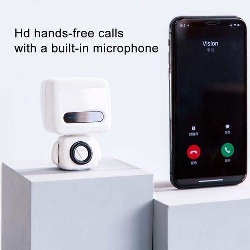 Mini Robot Wireless Bluetooth 5.0 Speaker Portable Loudspeaker Mic Support Calls Handsfree Photo Subwoofer Speaker With Lanyard