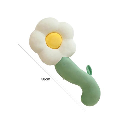 Flowers Body Pillows Ornaments Leg Clamp Long 50cm White