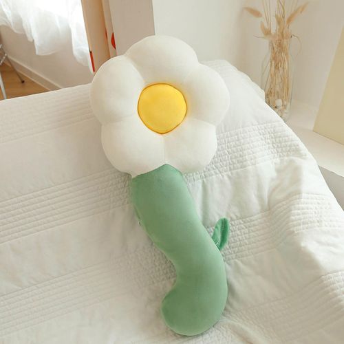 Flowers Body Pillows Ornaments Leg Clamp Long 50cm White