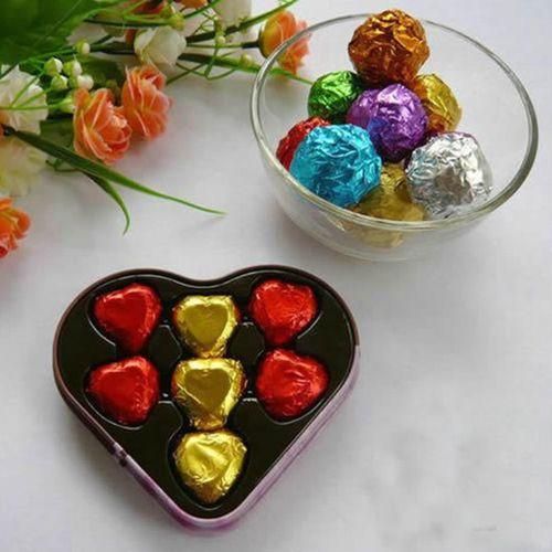 100Pcs Cute Aluminum Foils Candy Chocolate Wrappers Sweets