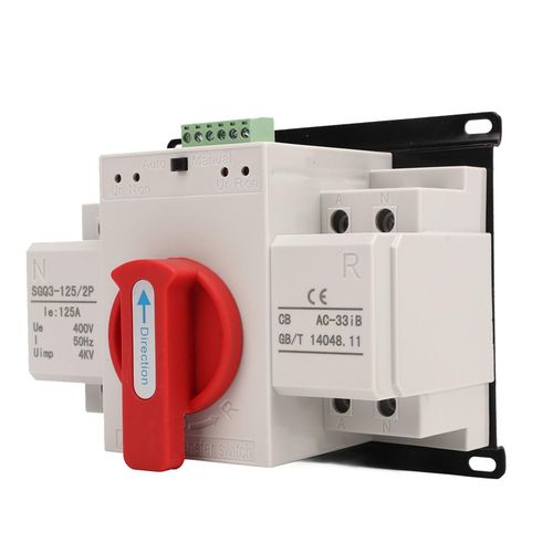 Dual Power Automatic Transfer Switch Red Handle 125A Changeover Switch for Industry 400V More