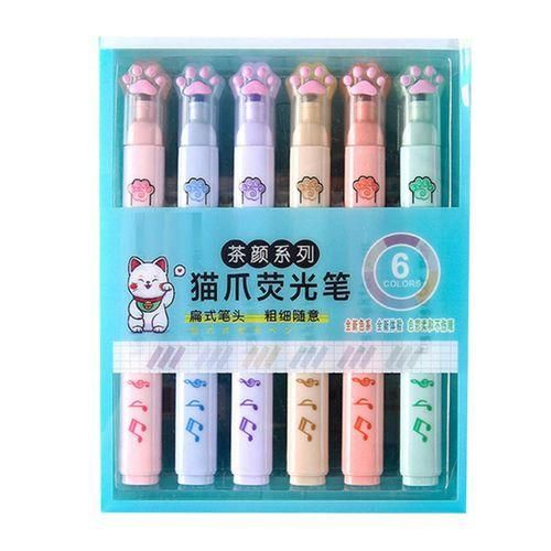 6 Piece Cat's Claw Cover Highlighter Set Portable Quick Dry
