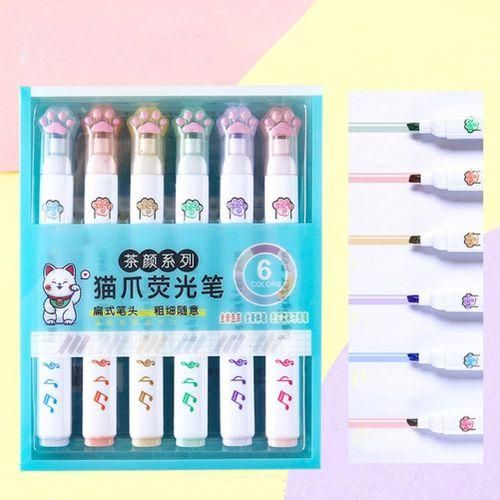6 Piece Cat's Claw Cover Highlighter Set Portable Quick Dry