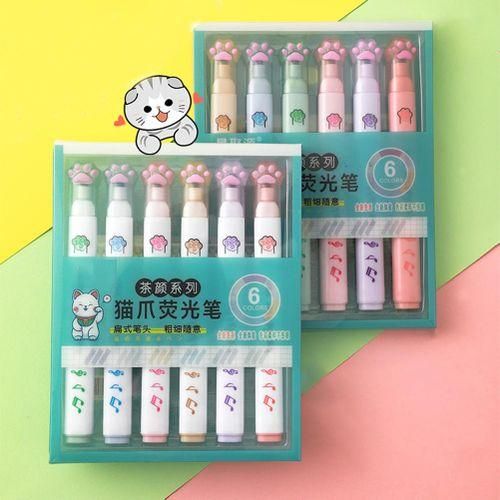 6 Piece Cat's Claw Cover Highlighter Set Portable Quick Dry