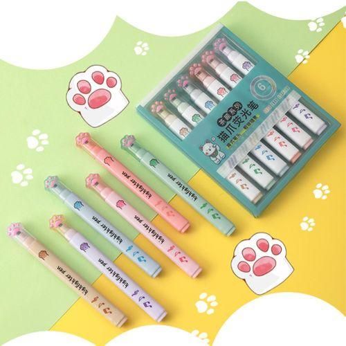 6 Piece Cat's Claw Cover Highlighter Set Portable Quick Dry