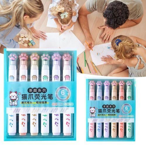 6 Piece Cat's Claw Cover Highlighter Set Portable Quick Dry