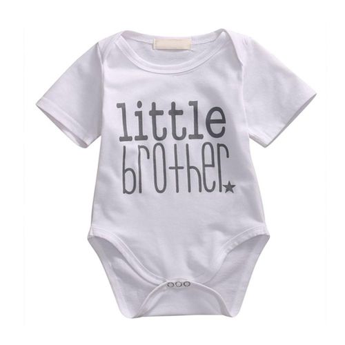 Fashion Summer Children Romper Little Brother Letter Printed Short Sleeve Baby Kids Boys Jumpsuit For 0-4 Years,100 NO5114