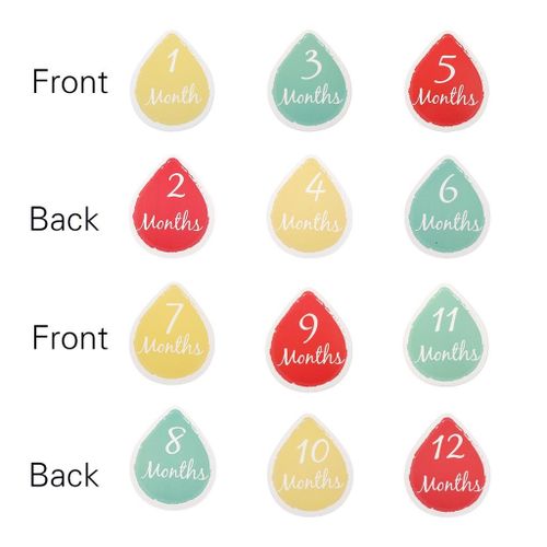 13Pcs round-shaped-water drop-shaped flash memory card, baby paper material milestone, newborns of photo accessories, personalized gifts for babies