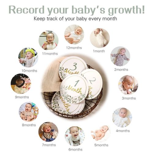 13Pcs round-shaped-water drop-shaped flash memory card, baby paper material milestone, newborns of photo accessories, personalized gifts for babies