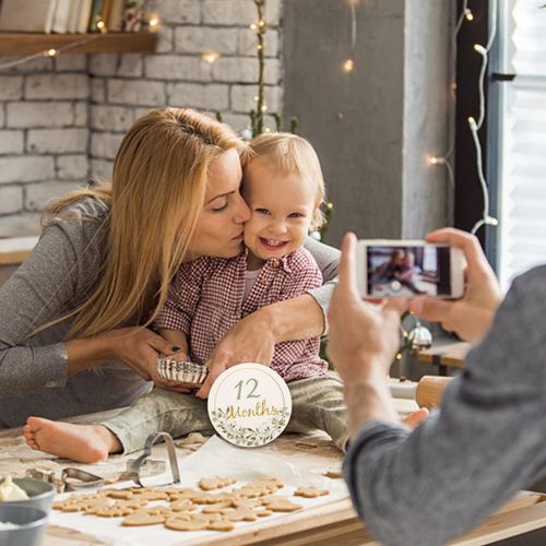 13Pcs round-shaped-water drop-shaped flash memory card, baby paper material milestone, newborns of photo accessories, personalized gifts for babies
