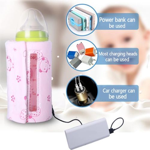 Portable Bottle Warmer Heater Travel Baby Kids Milk Water USB Cover Pouch Yellow