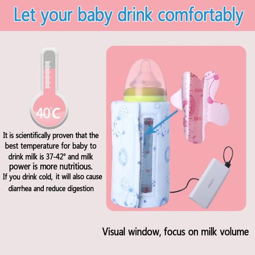 Portable Bottle Warmer Heater Travel Baby Kids Milk Water USB Cover Pouch Yellow