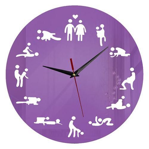 Art Wall Clock  Bachelorette Game Y DIY Adult Bedroom Decorative Wall Clock  Love Position Unframed Round Wall Clock,