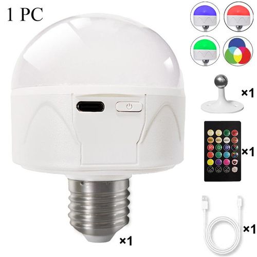 Magnetic Suction Bulb RGB Color Remote Dimming USB Rechargeable Night E27 Detachable Emergency Puck Lamp Reading
