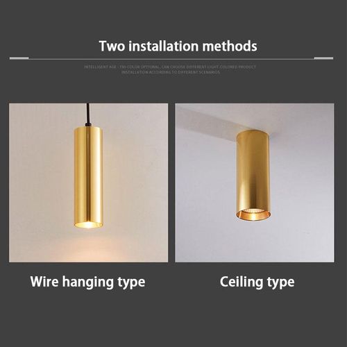 Surface Mounted Dimmable Golden Cylindrical Led Spotlight Cob Downlight 7w/10w/15w/24w Living Room Kitchen Bedroom Foyer