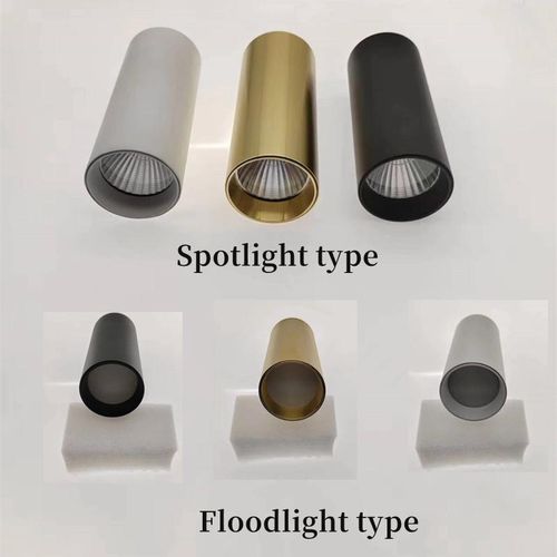 Surface Mounted Dimmable Golden Cylindrical Led Spotlight Cob Downlight 7w/10w/15w/24w Living Room Kitchen Bedroom Foyer