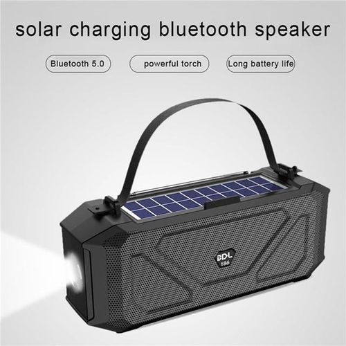 Solar Bluetooth Speaker Portable Bluetooth 5.0 Stereo Speaker 6-Hour Playtime Shockproof Waterproof For Outdoors Sports