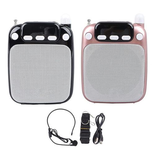 Mini Voice Amplifier Function Portable Voice Amplifier Fm Radio Rechargeable With Wired Microphone Headset For Guide