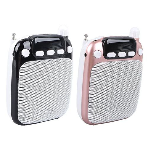 Mini Voice Amplifier Function Portable Voice Amplifier Fm Radio Rechargeable With Wired Microphone Headset For Guide