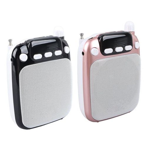 Mini Voice Amplifier Function Portable Voice Amplifier Fm Radio Rechargeable With Wired Microphone Headset For Guide