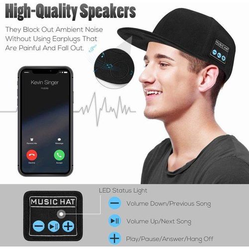 New Hat With Bluetooth Speaker Adjustable Bluetooth Hat Wireless Smart Speakerphone Cap For Outdoor Sport Baseball Cap With Mic