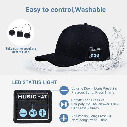 New Hat With Bluetooth Speaker Adjustable Bluetooth Hat Wireless Smart Speakerphone Cap For Outdoor Sport Baseball Cap With Mic