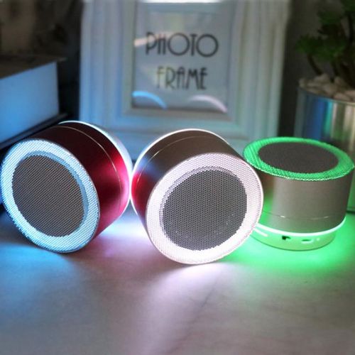 Bluetooth Speaker With Colorful Led Light Portable Speaker 360 Degree Stereo Surround Metal Sense Wireless Bluetooth Speaker