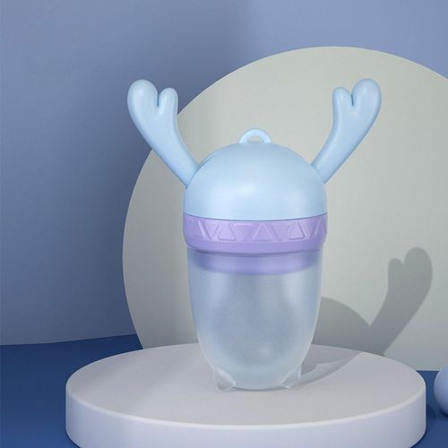 Cute Baby Fruit Food Feeder Pacifier Fresh Food Fruit Sucker 6-9 blue