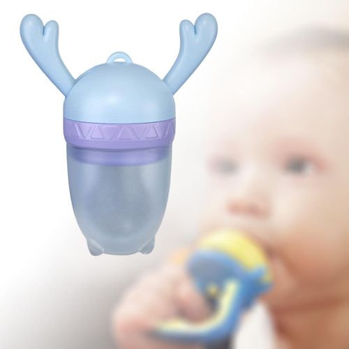 Cute Baby Fruit Food Feeder Pacifier Fresh Food Fruit Sucker 6-9 blue