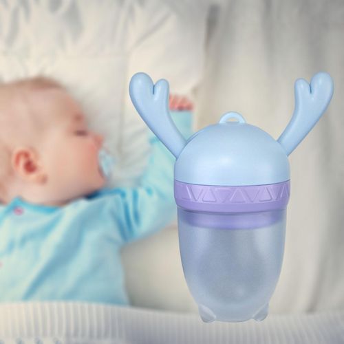 Cute Baby Fruit Food Feeder Pacifier Fresh Food Fruit Sucker 6-9 blue
