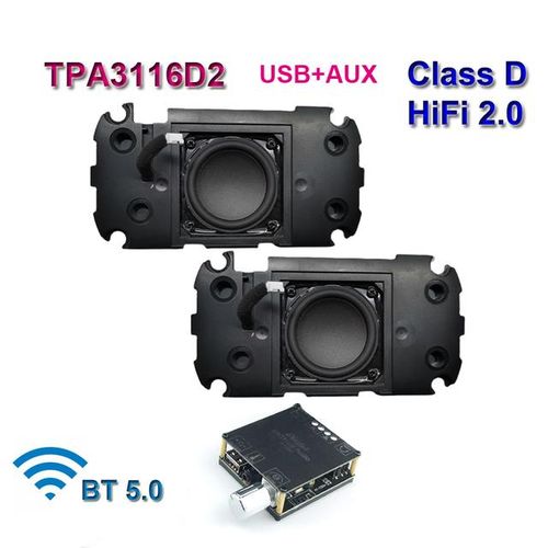 20w 4ohm Bluetooth Tpa3116d2 Audio Speaker Power Amplifier Class D 2.0 Hifi Diy Home Theater Lcd Tv Speakers Usb Aux