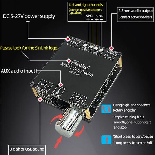 20w 4ohm Bluetooth Tpa3116d2 Audio Speaker Power Amplifier Class D 2.0 Hifi Diy Home Theater Lcd Tv Speakers Usb Aux