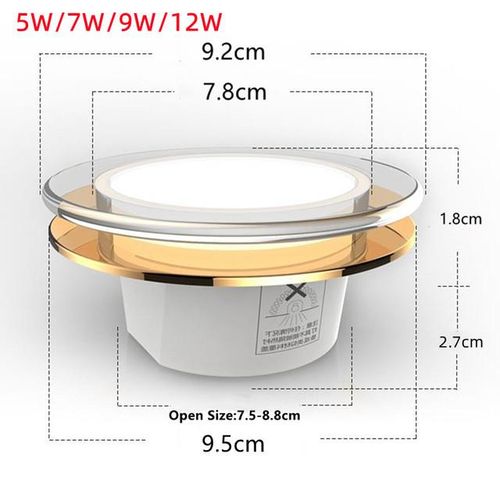 Ac220v Led Crystal Downlight 5w 7w 9w 12w Recessed Ceiling Spot For Living Room Bedroom Kitchen Lamp